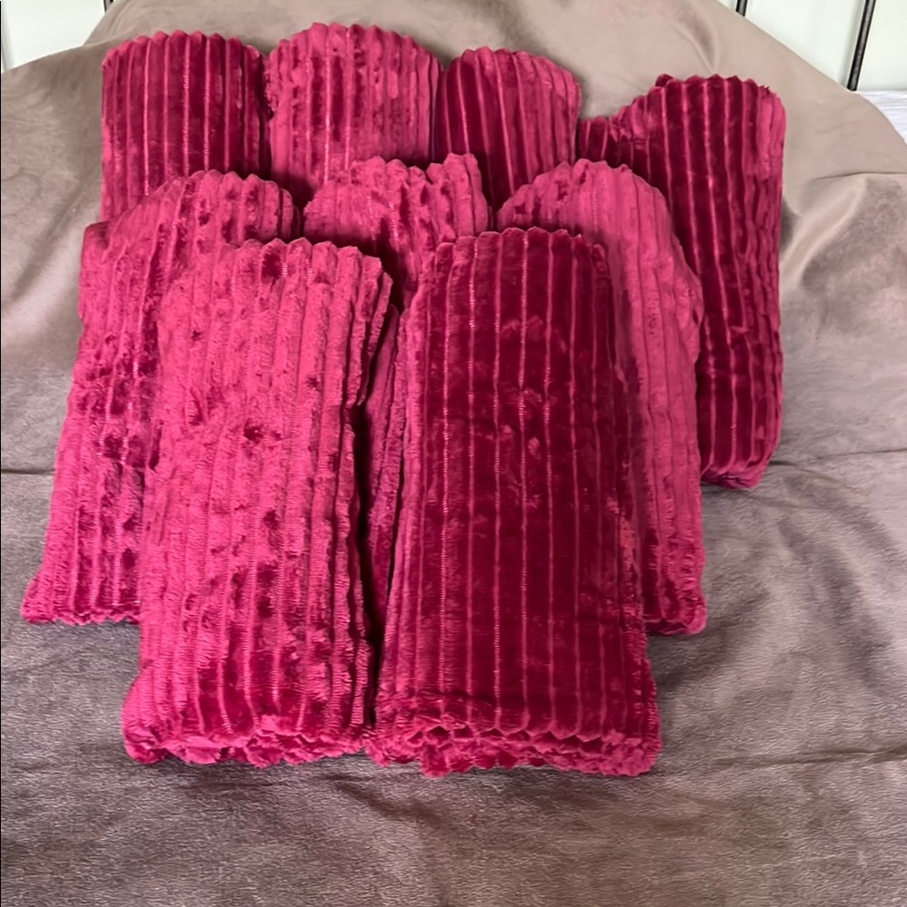 9 Vibrant Cranberry Velour Throws